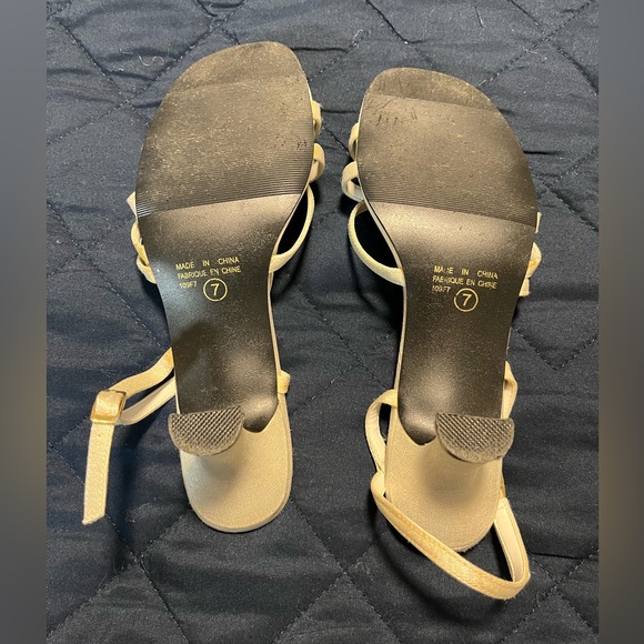 Women’s Penmans shimmering off white strap kitten heel shoes. - Picture 6 of 12